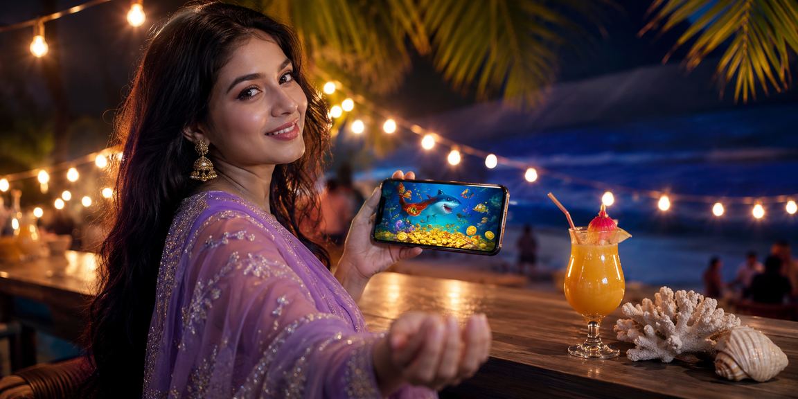 সেন্ট মার্টিনে qqgg apk - এ ঈদ উৎসবে ফিশিং গেম খেলছেন একজন ব্যবহারকারী